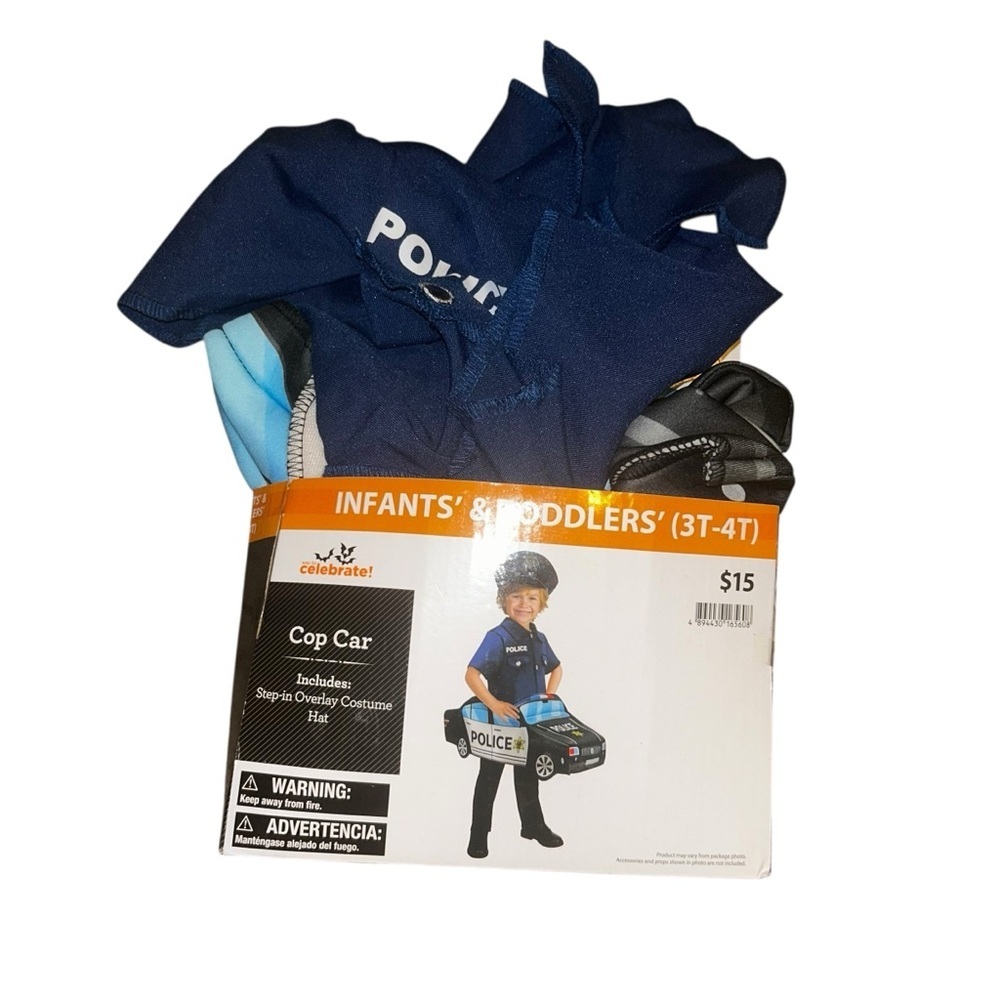 New Kids toddler policeman car costume size 3T-4T missing hat